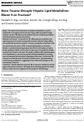 Cover page: Brain Trauma Disrupts Hepatic Lipid Metabolism: Blame It on Fructose?