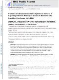 Cover page: Evolution of a Disease Surveillance System: An Increase in Reporting of Human Monkeypox Disease in the Democratic Republic of the Congo, 2001–2013