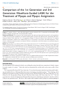 Cover page: Comparison of the 1st Generation and 3rd Generation Wavefront-Guided LASIK for the Treatment of Myopia and Myopic Astigmatism.