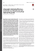 Cover page: A Synergistic Antiobesity Effect by a Combination of Capsinoids and Cold Temperature Through Promoting Beige Adipocyte Biogenesis