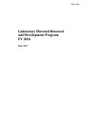 Cover page: FY2016 LBNL LDRD Annual Report