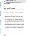 Cover page: Systemic cisplatin exposure during infancy and adolescence causes impaired cognitive function in adulthood