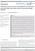 Cover page: Cultivating conscience: Moral neurohabilitation of adolescents and young adults with conduct and/or antisocial personality disorders