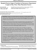 Cover page: Hospital Factors Impact Variation in Emergency Department Length of Stay More Than Physician Factors