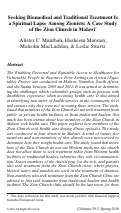 Cover page: Seeking Biomedical and Traditional Treatment is a Spiritual Lapse Among Zionists: A Case Study of the Zion Church in Malawi