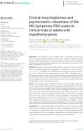 Cover page: Clinical meaningfulness and psychometric robustness of the MG Symptoms PRO scales in clinical trials in adults with myasthenia gravis.