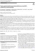 Cover page: Trauma patients with human immunodeficiency virus (HIV): a propensity matched analysis