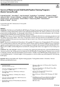 Cover page: Success of Maternal and Child Health Pipeline Training Programs: Alumni Survey Results