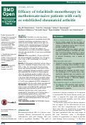 Cover page: Efficacy of tofacitinib monotherapy in methotrexate-naive patients with early or established rheumatoid arthritis