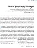 Cover page: Quantifying Population Genetic Differentiation from Next-Generation Sequencing Data