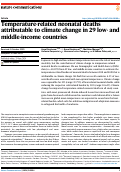 Cover page: Temperature-related neonatal deaths attributable to climate change in 29 low- and middle-income countries.