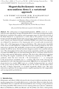 Cover page: Magnetohydrodynamic Waves in non-Uniform Flows I: A Variational Approach