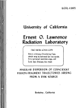 Cover page: ANGULAR DISPERSION OF COINCIDENT FISSION-FRAGMENT TRAJECTORIES ARISING FROM A DISK SOURCE