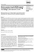 Cover page: Marina crystal minerals (MCM) activate human dendritic cells to induce CD4+ and CD8+ T cell responses in vitro