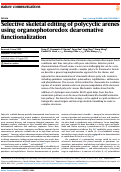 Cover page: Selective skeletal editing of polycyclic arenes using organophotoredox dearomative functionalization