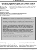 Cover page: Subacute Presentation of Central Cord Syndrome Resulting from Vertebral Osteomyelitis and Discitis: A Case Report