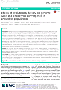 Cover page: Effects of evolutionary history on genome wide and phenotypic convergence in Drosophila populations