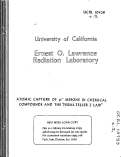 Cover page: ATOMIC CAPTURE OF MESONS IN CHEMICAL COMPOUNDS AND THE ""FERMI-TELLER Z LAW