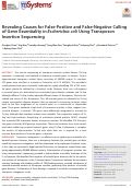 Cover page: Revealing Causes for False-Positive and False-Negative Calling of Gene Essentiality in Escherichia coli Using Transposon Insertion Sequencing