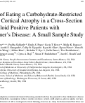 Cover page: Impact of Eating a Carbohydrate-Restricted Diet on Cortical Atrophy in a Cross-Section of Amyloid Positive Patients with Alzheimers Disease: A Small Sample Study.