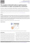 Cover page: The ionophore thiomaltol induces rapid lysosomal accumulation of copper and apoptosis in melanoma.