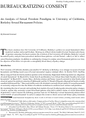 Cover page: Bureaucratizing Consent: An Analysis of Sexual Freedom Paradigms in University of California, Berkeley Sexual Harassment Policies