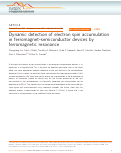 Cover page: Dynamic detection of electron spin accumulation in ferromagnet–semiconductor devices by ferromagnetic resonance