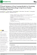 Cover page: External Validation of Deep Learning Models for Classifying Etiology of Retinal Hemorrhage Using Diverse Fundus Photography Datasets.