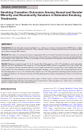 Cover page: Smoking Cessation Outcomes Among Sexual and Gender Minority and Nonminority Smokers in Extended Smoking Treatments