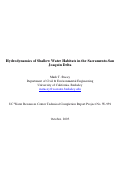Cover page: Hydrodynamics of shallow water habitats in the Sacramento-San Joaquin Delta