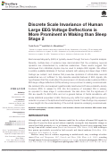 Cover page: Discrete Scale Invariance of Human Large EEG Voltage Deflections is More Prominent in Waking than Sleep Stage 2.