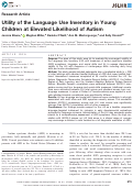 Cover page: Utility of the Language Use Inventory in Young Children at Elevated Likelihood of Autism