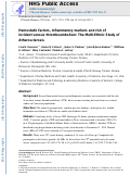 Cover page: Hemostatic factors, inflammatory markers, and risk of incident venous thromboembolism: The Multi‐Ethnic Study of Atherosclerosis