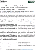 Cover page: A Novel Aptamer LL4A Specifically Targets Vemurafenib-Resistant Melanoma through Binding to the CD63 Protein