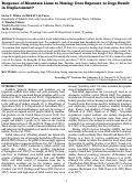 Cover page: Response of Mountain Lions to Hazing: Does Exposure to Dogs Result in Displacement?