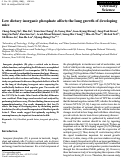 Cover page: Low dietary inorganic phosphate affects the lung growth of developing mice