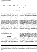 Cover page: Differential Effects of Wine Consumption on Colorectal Cancer Outcomes Based on Family History of the Disease