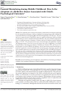 Cover page: Parental Mentalizing during Middle Childhood: How Is the Adoption of a Reflective Stance Associated with Child’s Psychological Outcomes?