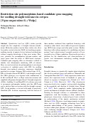 Cover page: Restriction site polymorphism-based candidate gene mapping for seedling drought tolerance in cowpea [Vigna unguiculata (L.) Walp.]