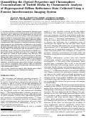 Cover page: Quantifying the Optical Properties and Chromophore Concentrations of Turbid Media by Chemometric Analysis of Hyperspectral Diffuse Reflectance Data Collected Using a Fourier Interferometric Imaging System