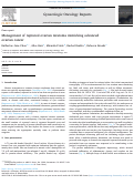 Cover page: Management of ruptured ovarian teratoma mimicking advanced ovarian cancer.