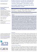 Cover page: Evidence-based recruitment strategies for clinical research: Study personnels and research participants perceptions about successful methods of outreach for a U.S. Autism-Research Cohort.