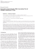 Cover page: Fast and Accurate Genome-Wide Association Test of Multiple Quantitative Traits.