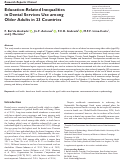 Cover page: Education-Related Inequalities in Dental Services Use among Older Adults in 23 Countries