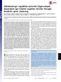 Cover page: Glutamatergic regulation prevents hippocampal-dependent age-related cognitive decline through dendritic spine clustering