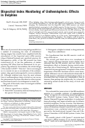 Cover page: Bispectral Index Monitoring of Unihemispheric Effects in Dolphins