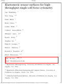 Cover page: Publisher Correction: Elastomeric sensor surfaces for high-throughput single-cell force cytometry.