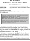 Cover page: Implication and Approach to Incidental Findings in Live Ultrasound Models