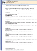 Cover page: Neurocognitive functioning in a Romanian cohort of young adults with parenterally-acquired HIV-infection during childhood