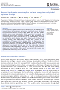 Cover page: Beyond land grabs: new insights on land struggles and global agrarian change